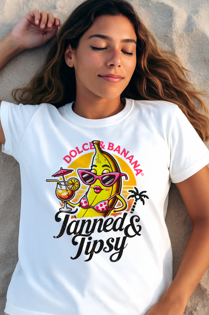 “Tanned & Tipsy” Tee – Dolce&Banana Cyprus 2025