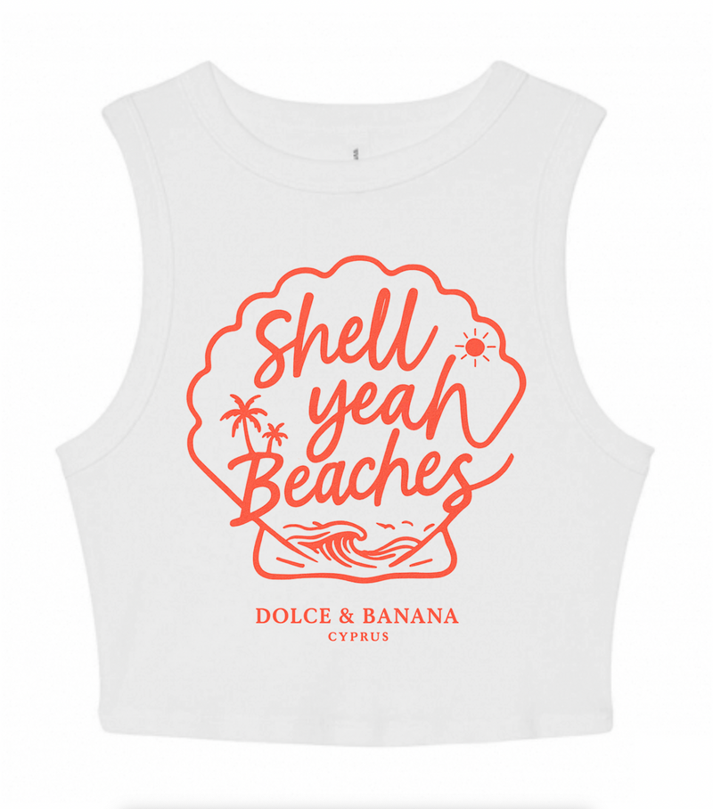 Shell Yeah Beaches – Dolce&Banana Cropped Summer Tank for Women