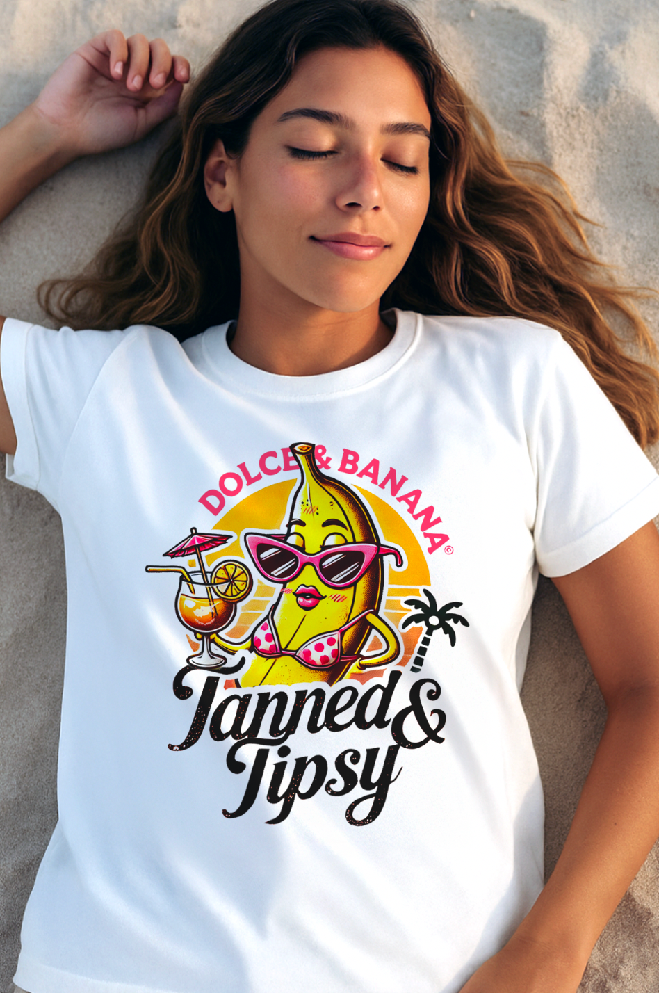 “Tanned & Tipsy” Tee – Dolce&Banana Cyprus 2025