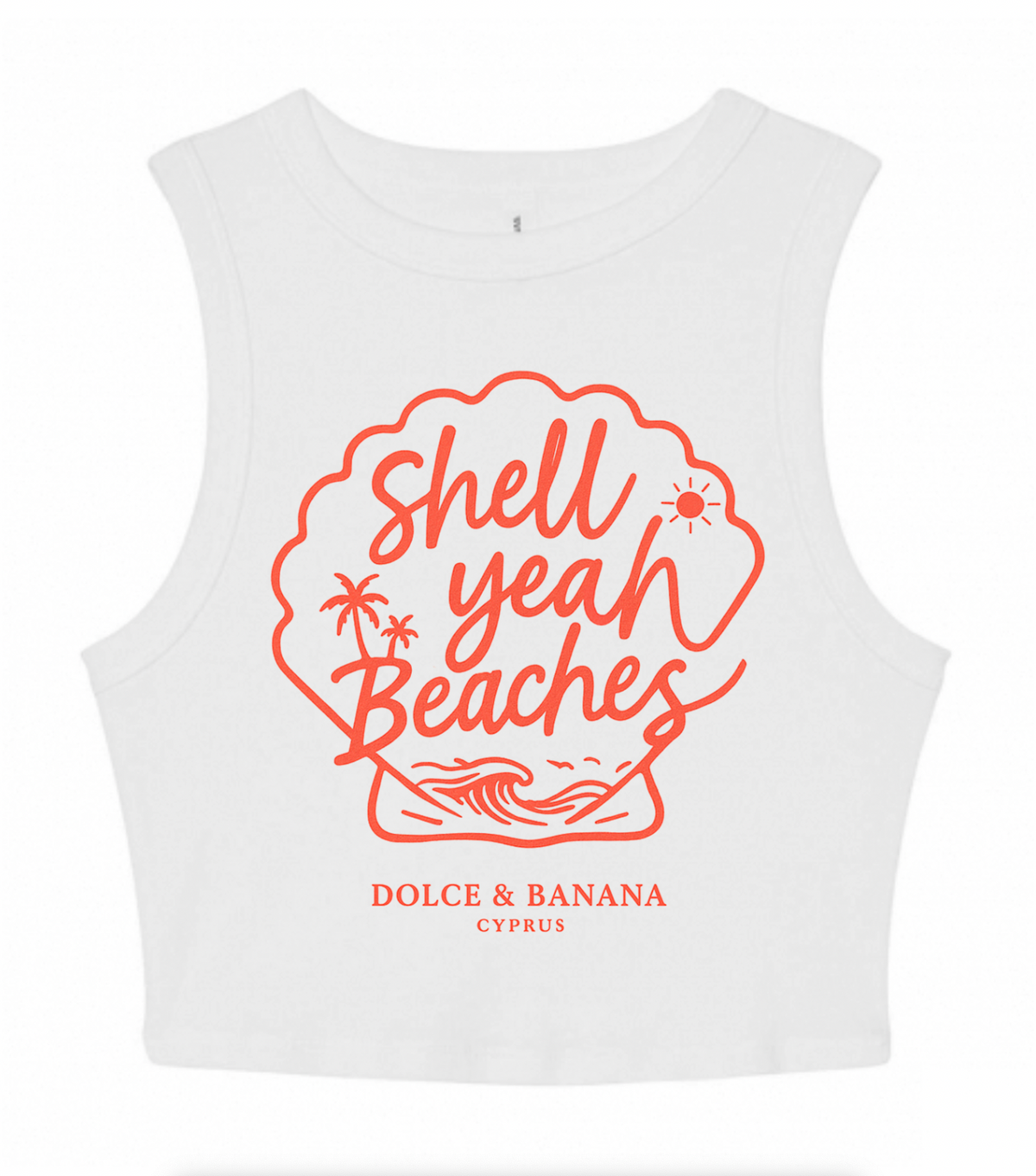 Shell Yeah Beaches – Dolce&Banana Cropped Summer Tank for Women