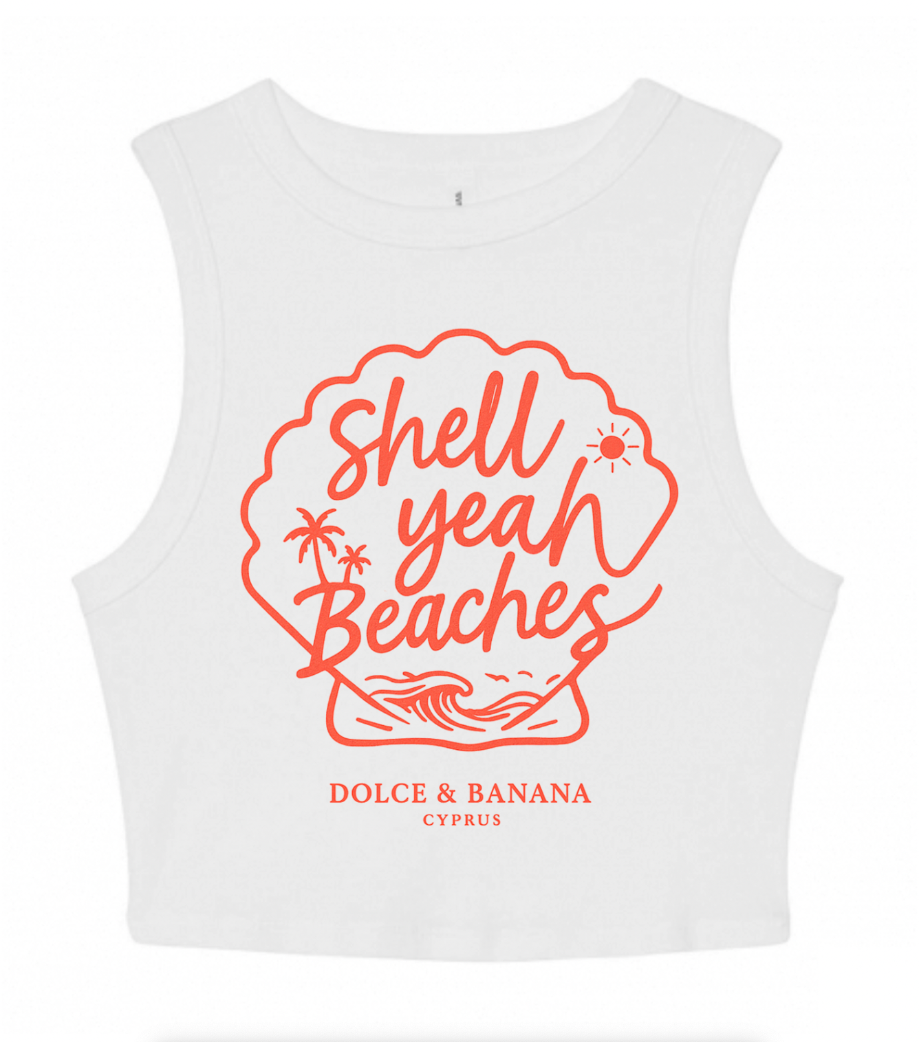 Shell Yeah Beaches – Dolce&Banana Cropped Summer Tank for Women