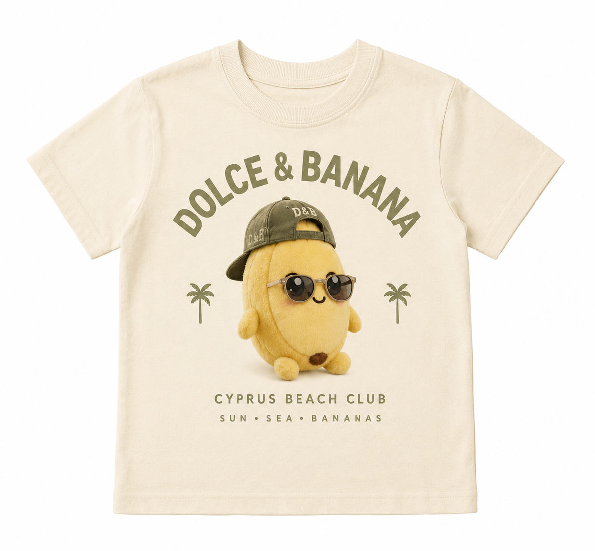 Dolce & Banana Kids Cyprus Beach Club Tee – Cute Banana Summer Shirt