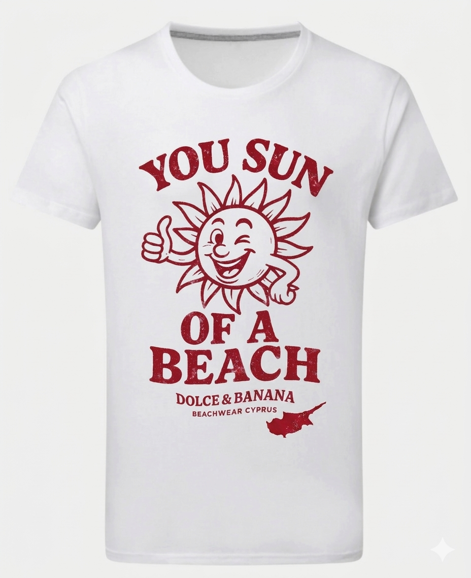 “Sun of a Beach - Red” Tee – Dolce&Banana Cyprus 2026
